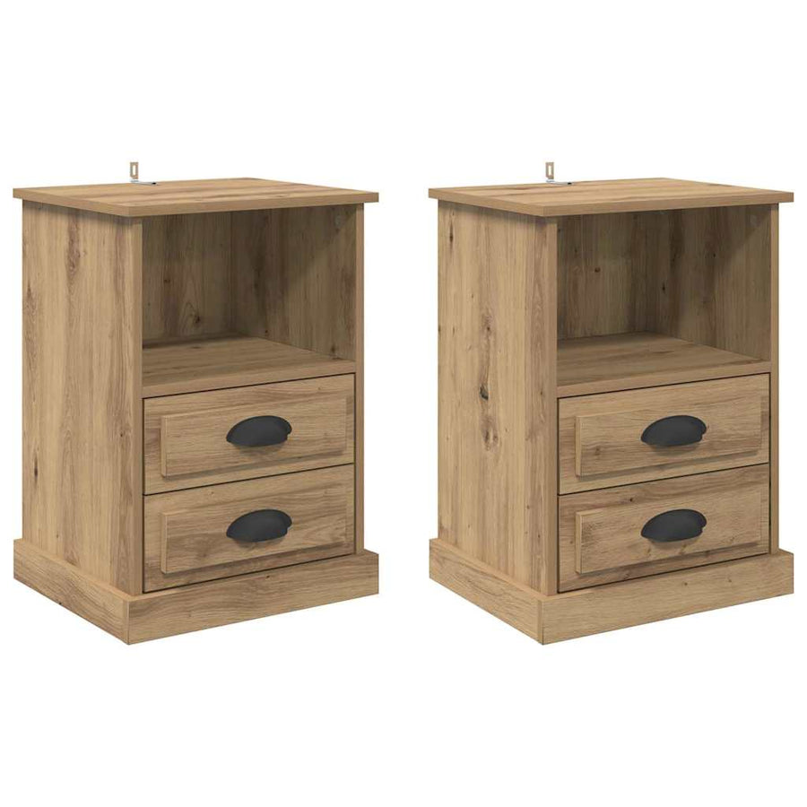 Nachtkastje 2 pcs Artisan Eiken 36 x 43 x 60 cm Bewerkt hout