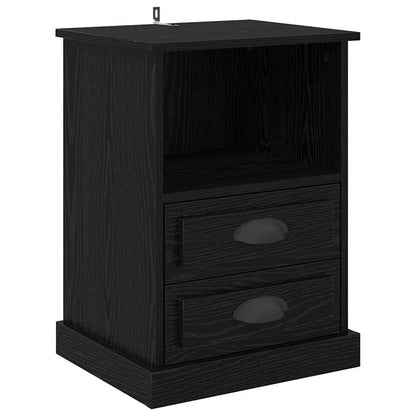 Nachtkastje 2 pcs Zwart Eiken 36 x 43 x 60 cm Bewerkt hout