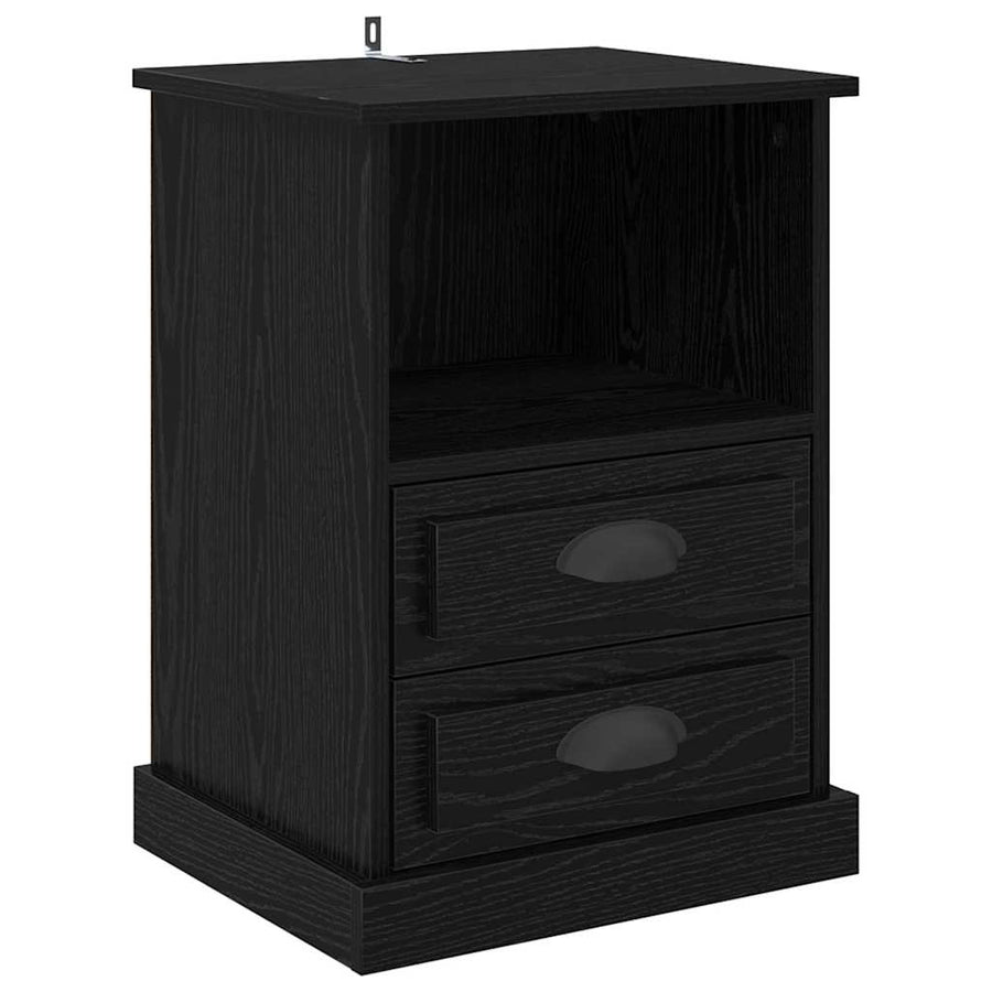 Nachtkastje 2 pcs Zwart Eiken 36 x 43 x 60 cm Bewerkt hout