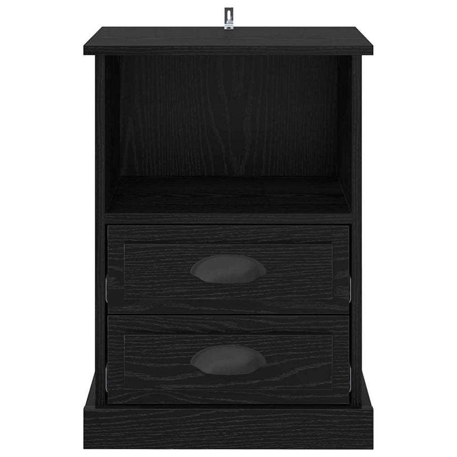 Nachtkastje 2 pcs Zwart Eiken 36 x 43 x 60 cm Bewerkt hout