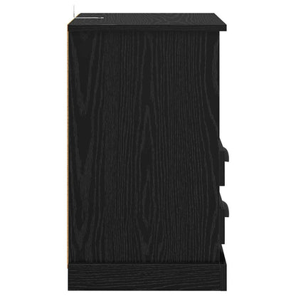 Nachtkastje 2 pcs Zwart Eiken 36 x 43 x 60 cm Bewerkt hout
