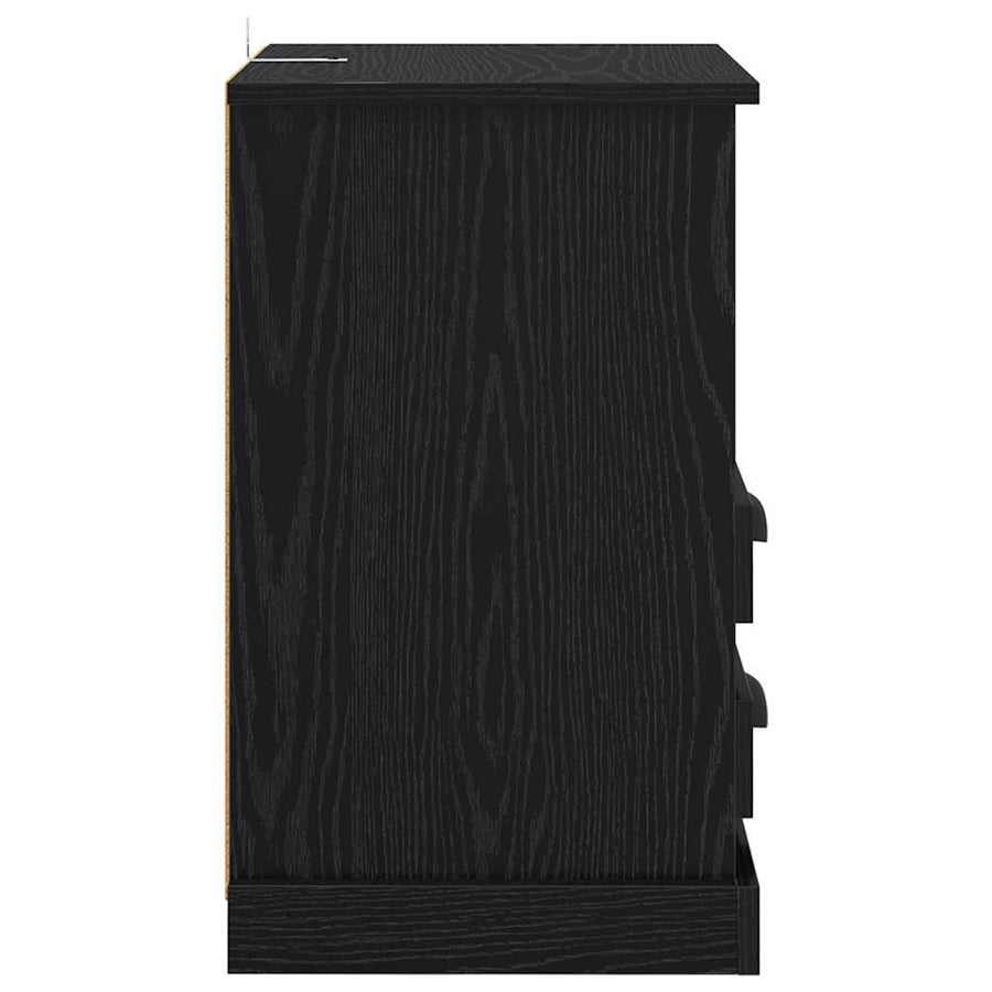 Nachtkastje 2 pcs Zwart Eiken 36 x 43 x 60 cm Bewerkt hout