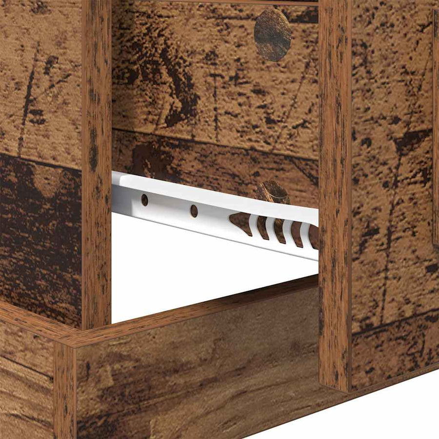 Nachtkastje met lade Oud hout 50 x 50 x 60 cm Bewerkt hout