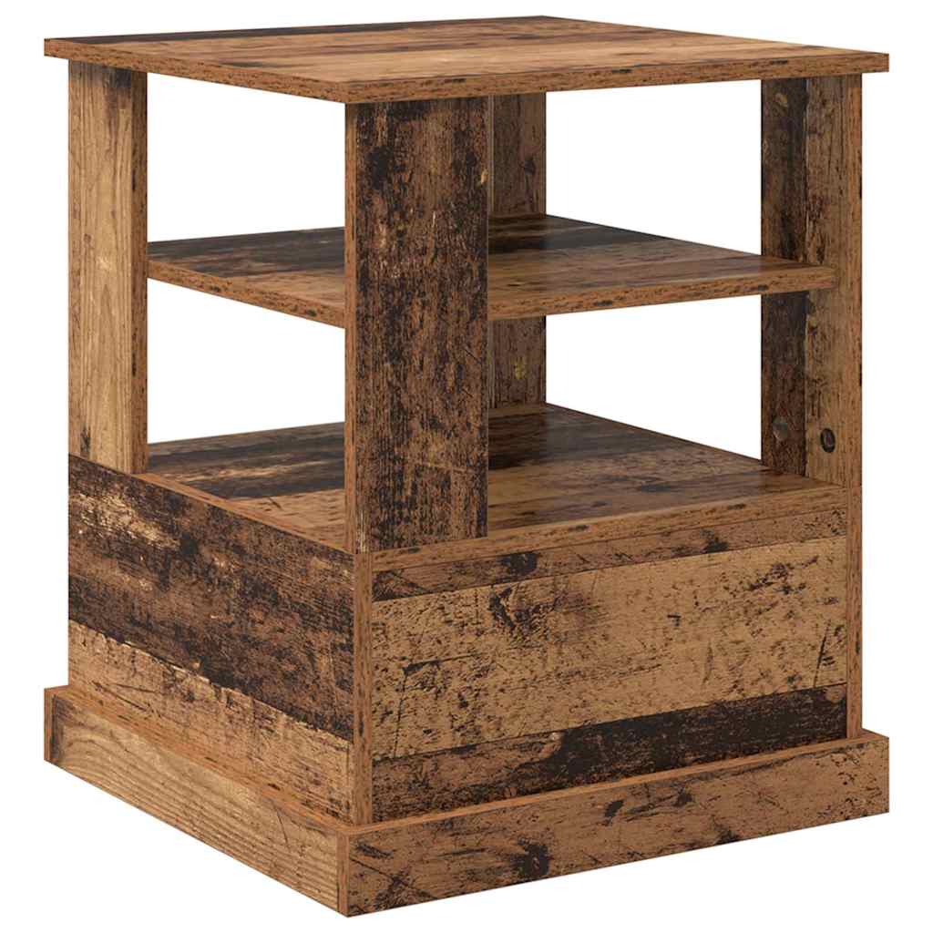 Nachtkastje met lade Oud hout 50 x 50 x 60 cm Bewerkt hout