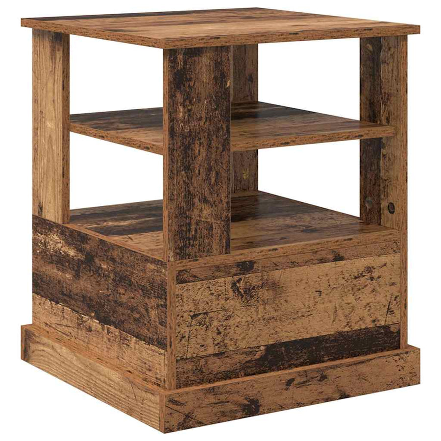 Nachtkastje met lade Oud hout 50 x 50 x 60 cm Bewerkt hout
