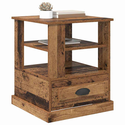 Nachtkastje met lade Oud hout 50 x 50 x 60 cm Bewerkt hout