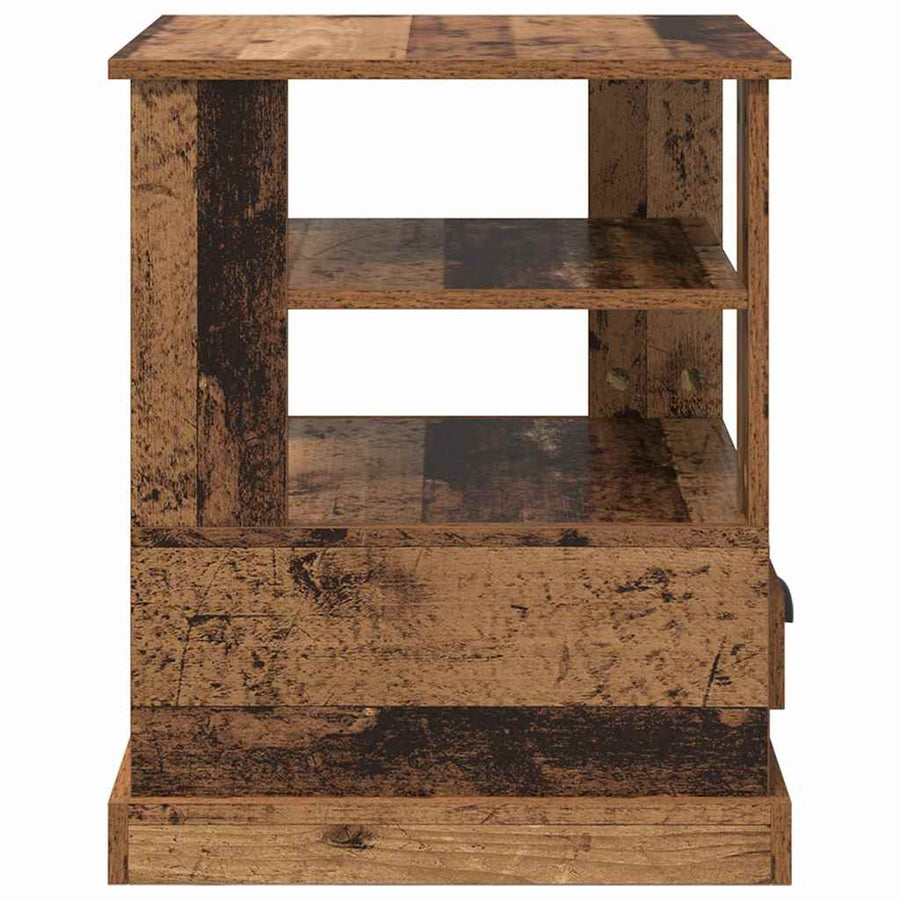 Nachtkastje met lade Oud hout 50 x 50 x 60 cm Bewerkt hout