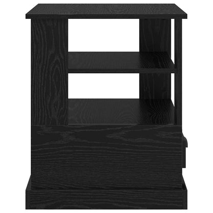 Nachtkastje met lade Zwart eiken 50 x 50 x 60 cm Bewerkt hout