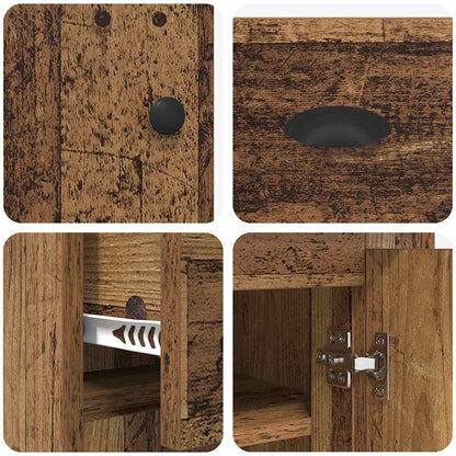 Highboard met lade Oud Hout 70 x 35,5 x 67,5 cm Bewerkt hout