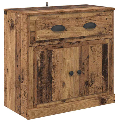 Highboard met lade Oud Hout 70 x 35,5 x 67,5 cm Bewerkt hout