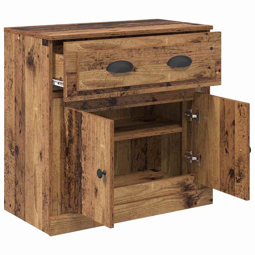 Highboard met lade Oud Hout 70 x 35,5 x 67,5 cm Bewerkt hout