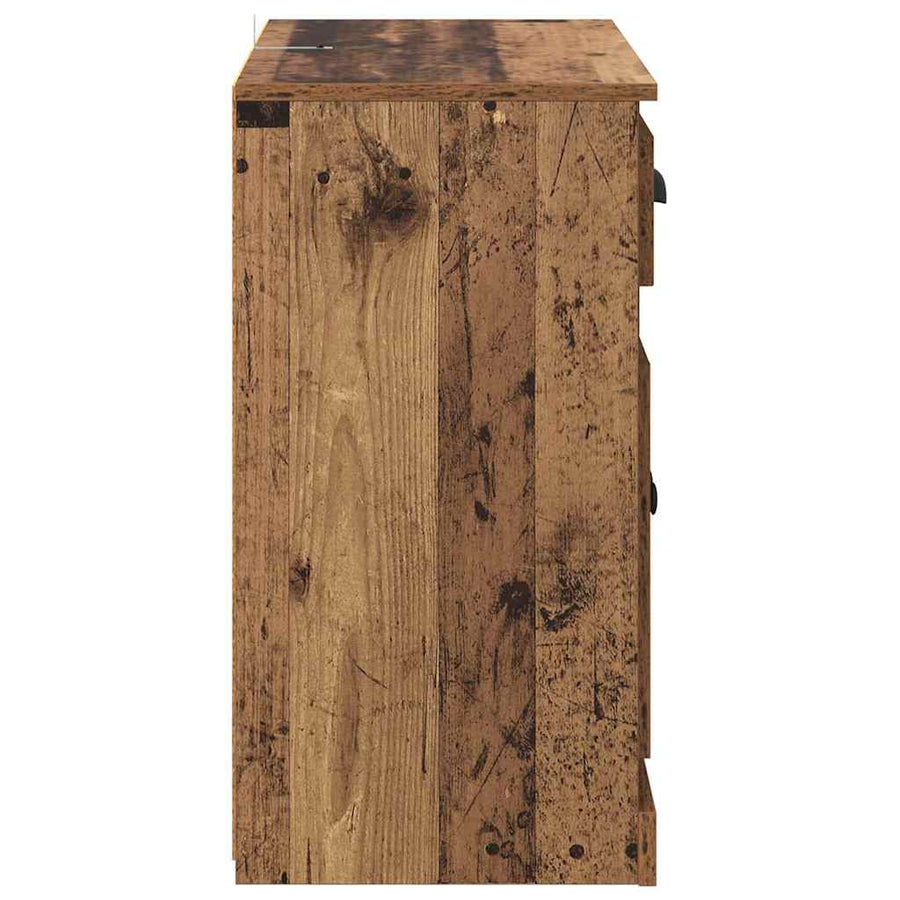 Highboard met lade Oud Hout 70 x 35,5 x 67,5 cm Bewerkt hout