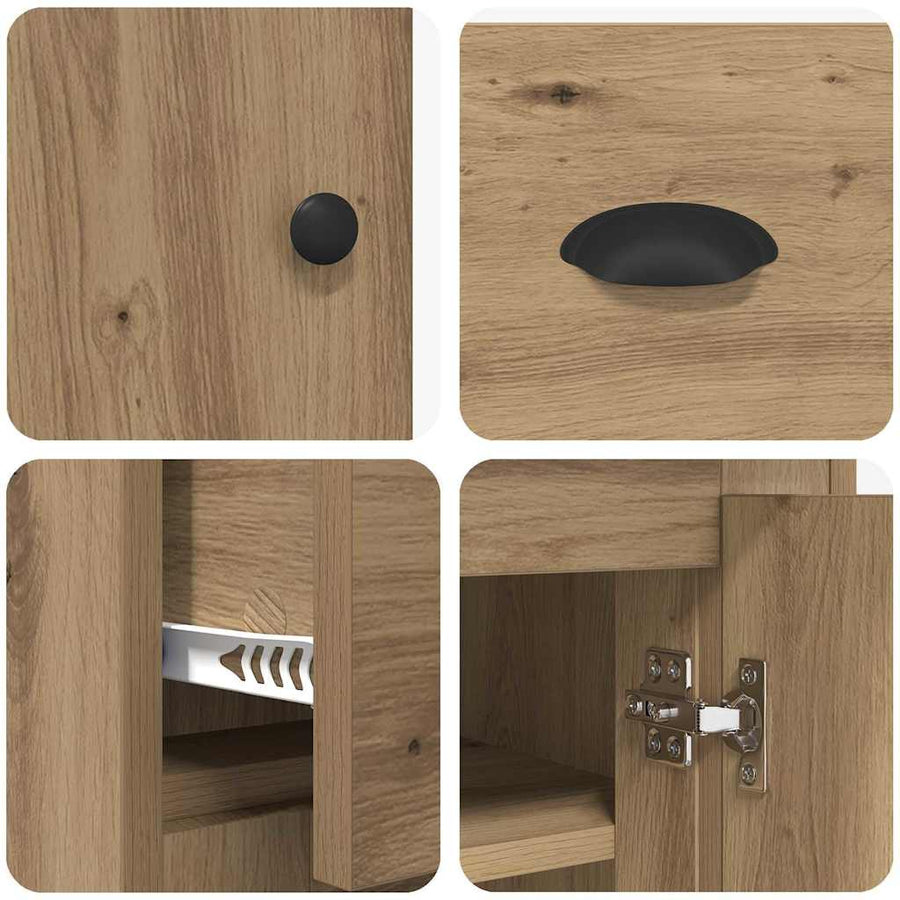 Highboard Artisan Eiken 70 x 35,5 x 67,5 cm Bewerkt hout