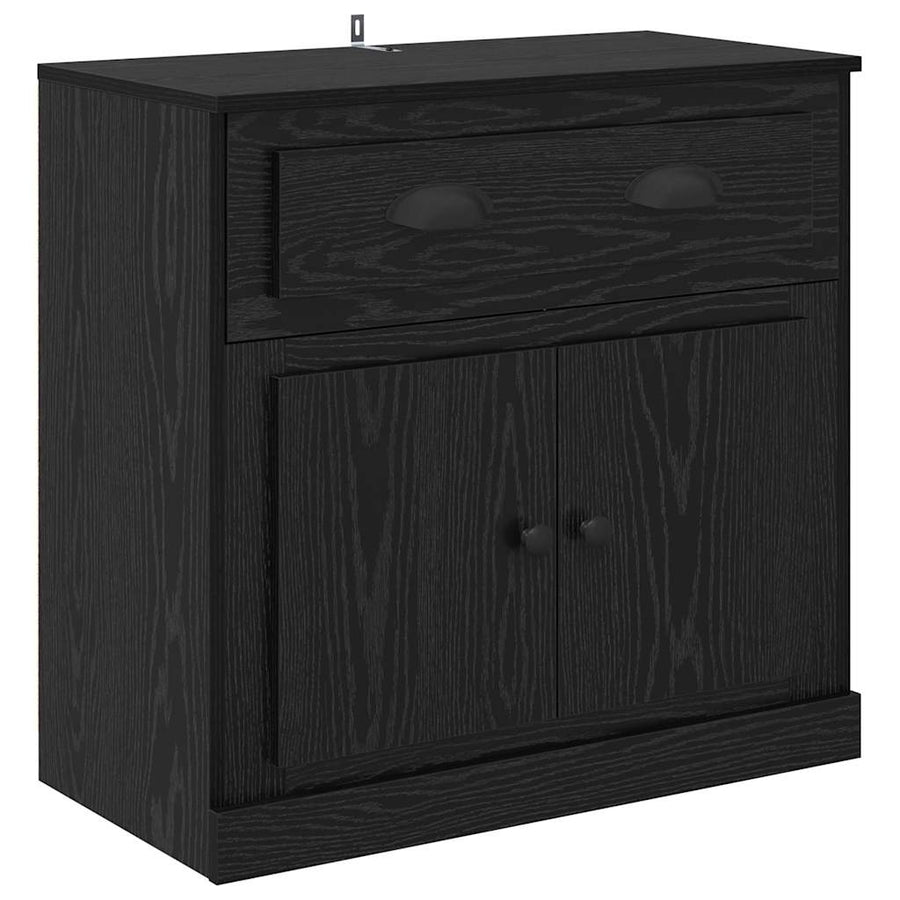 Highboard met lade Zwart Eiken 70 x 35,5 x 67,5 cm Bewerkt hout