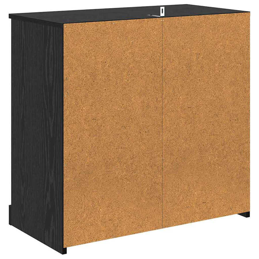 Highboard met lade Zwart Eiken 70 x 35,5 x 67,5 cm Bewerkt hout