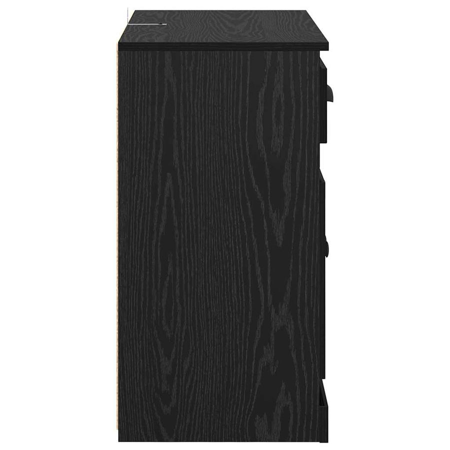 Highboard met lade Zwart Eiken 70 x 35,5 x 67,5 cm Bewerkt hout