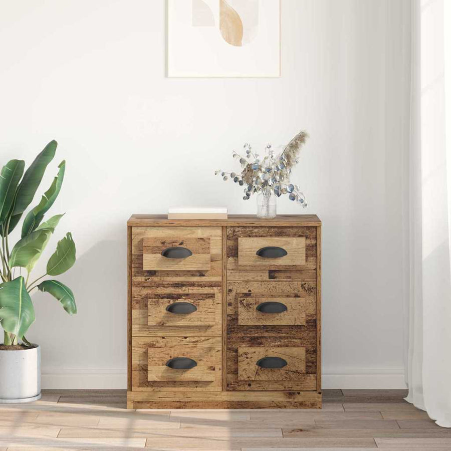 Dressoir met lade Oud Hout 70 x 35,5 x 67,5 cm Bewerkt hout