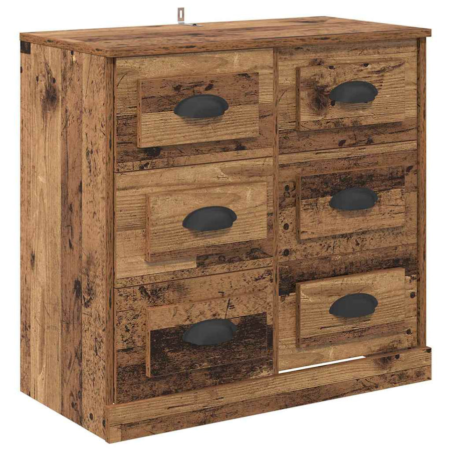 Dressoir met lade Oud Hout 70 x 35,5 x 67,5 cm Bewerkt hout