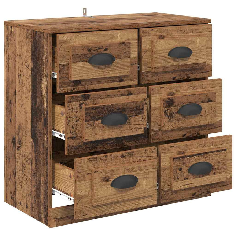 Dressoir met lade Oud Hout 70 x 35,5 x 67,5 cm Bewerkt hout