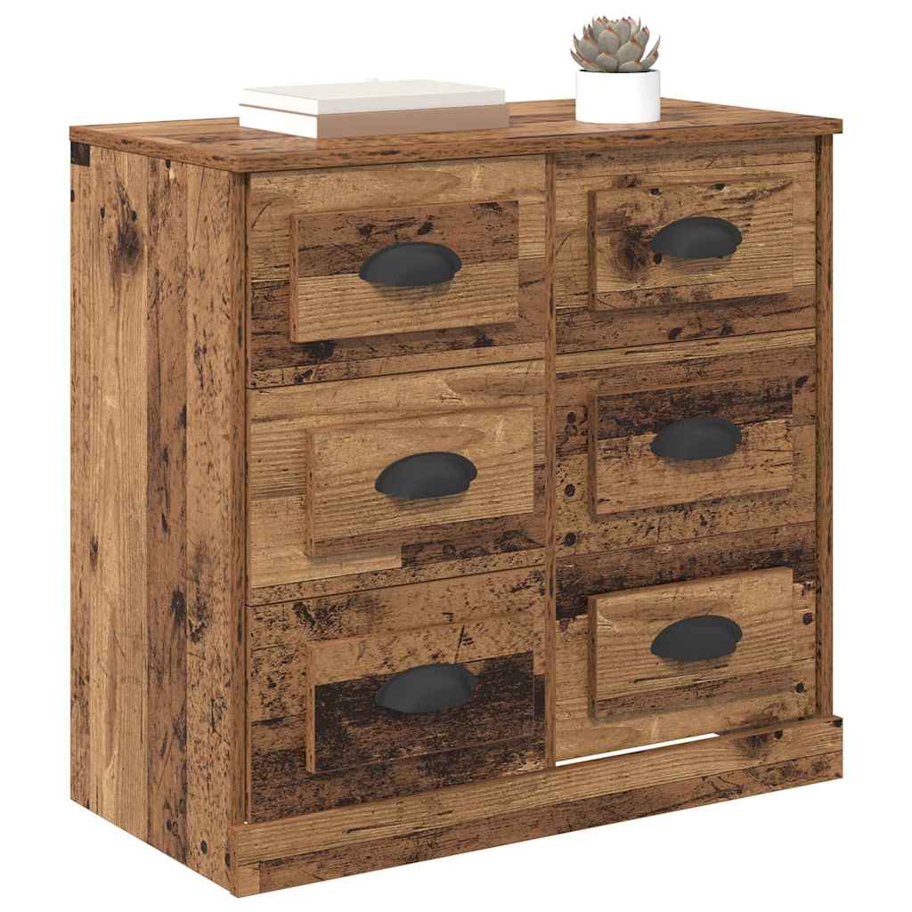 Dressoir met lade Oud Hout 70 x 35,5 x 67,5 cm Bewerkt hout