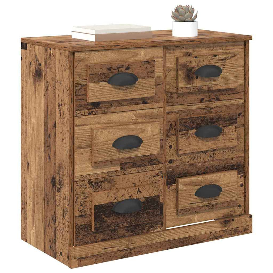 Dressoir met lade Oud Hout 70 x 35,5 x 67,5 cm Bewerkt hout