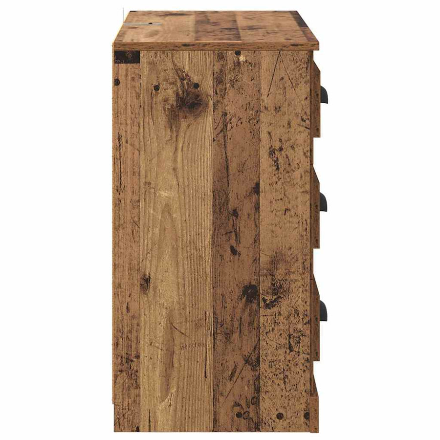 Dressoir met lade Oud Hout 70 x 35,5 x 67,5 cm Bewerkt hout
