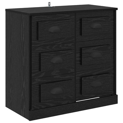Dressoir met lade Zwart Eiken 70 x 35,5 x 67,5 cm Bewerkt hout