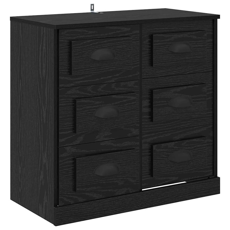 Dressoir met lade Zwart Eiken 70 x 35,5 x 67,5 cm Bewerkt hout