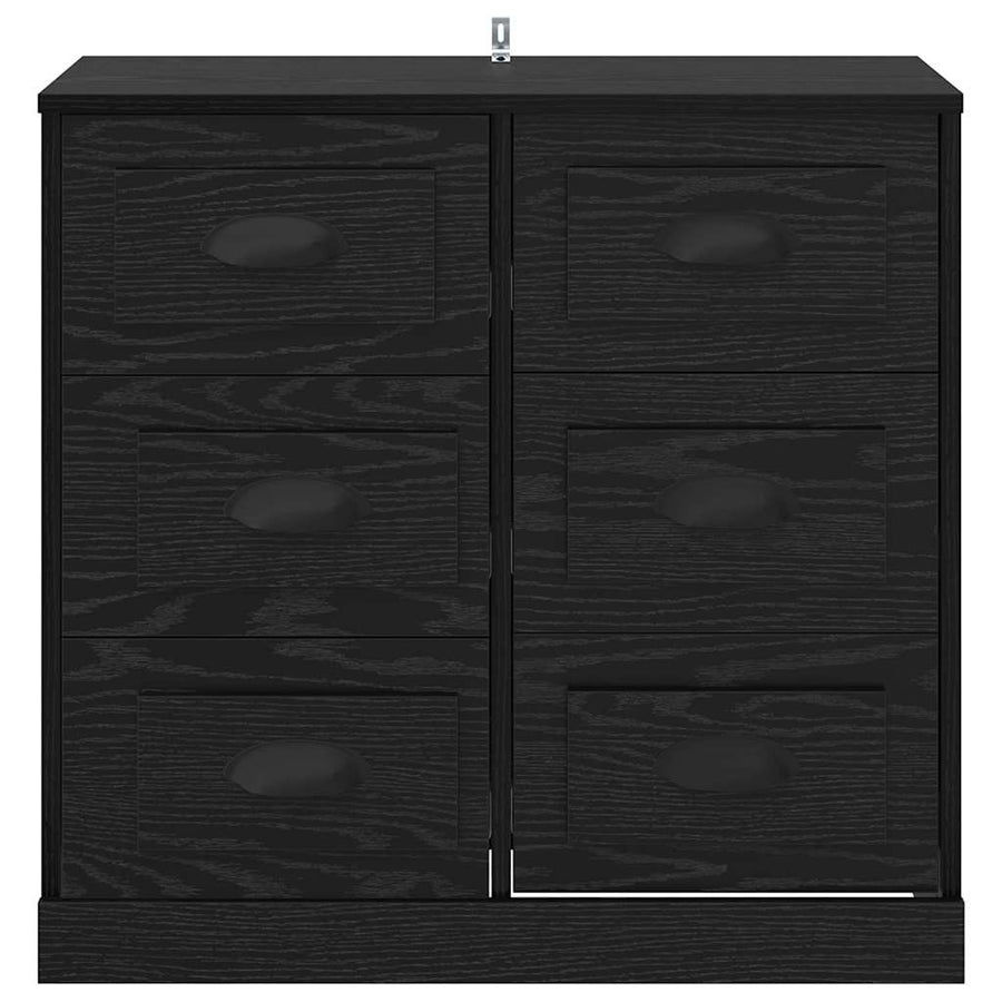 Dressoir met lade Zwart Eiken 70 x 35,5 x 67,5 cm Bewerkt hout