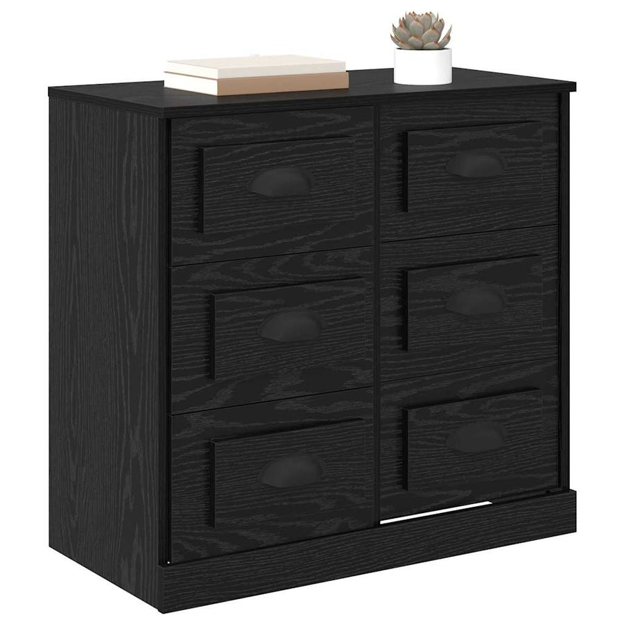 Dressoir met lade Zwart Eiken 70 x 35,5 x 67,5 cm Bewerkt hout