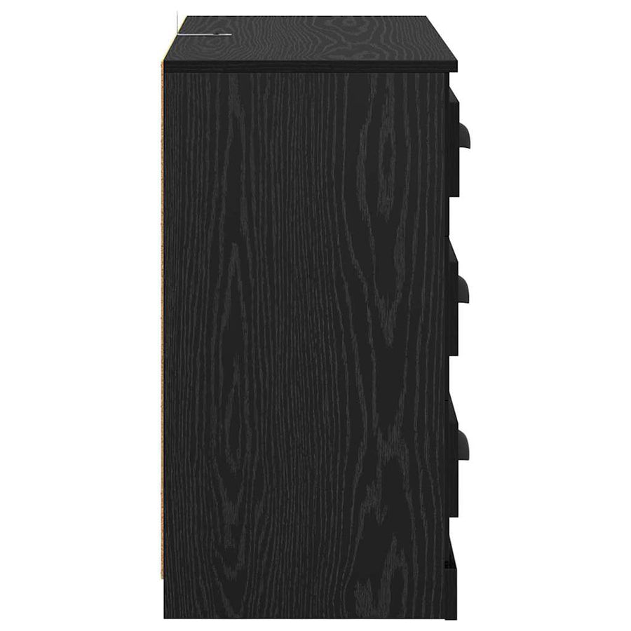 Dressoir met lade Zwart Eiken 70 x 35,5 x 67,5 cm Bewerkt hout