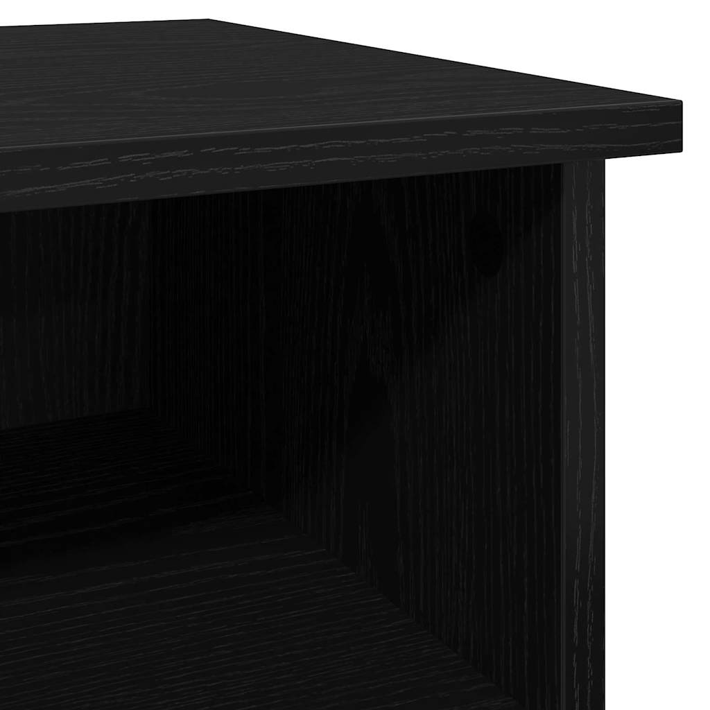 Dressoir Zwart Eiken 100 x 35,5 x 60 cm Bewerkt hout