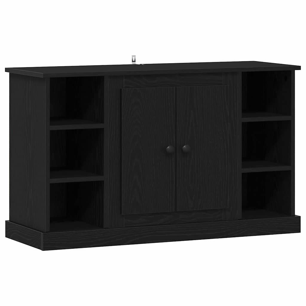 Dressoir Zwart Eiken 100 x 35,5 x 60 cm Bewerkt hout