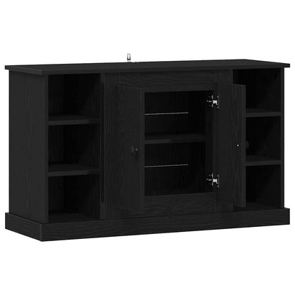 Dressoir Zwart Eiken 100 x 35,5 x 60 cm Bewerkt hout
