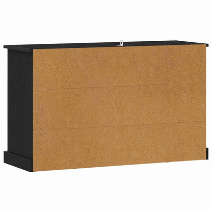 Dressoir Zwart Eiken 100 x 35,5 x 60 cm Bewerkt hout