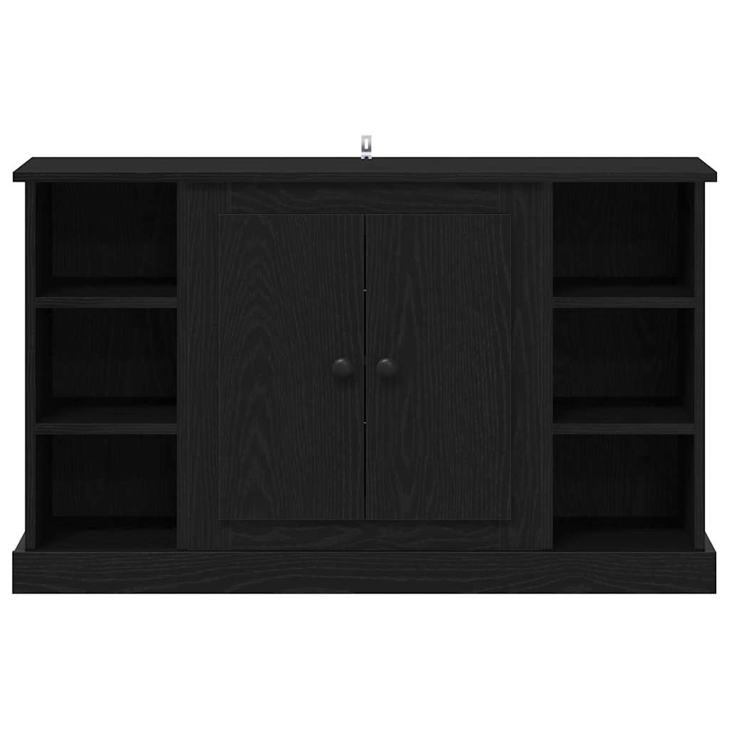 Dressoir Zwart Eiken 100 x 35,5 x 60 cm Bewerkt hout