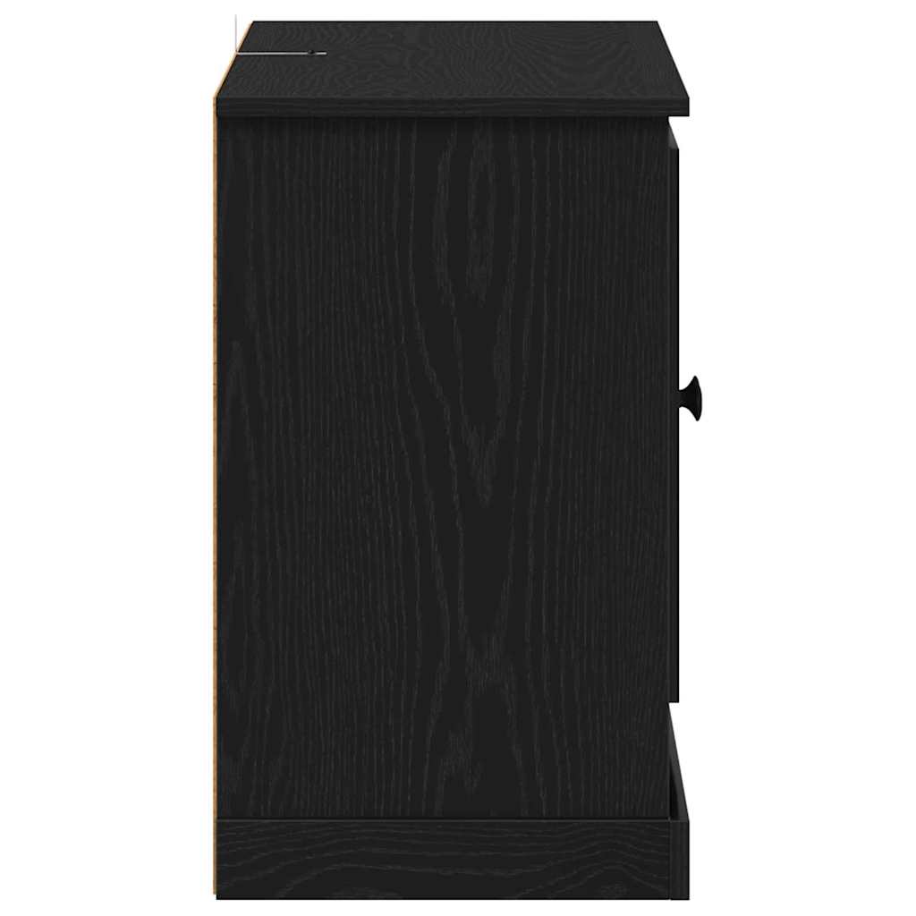 Dressoir Zwart Eiken 100 x 35,5 x 60 cm Bewerkt hout
