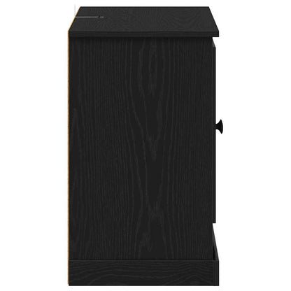 Dressoir Zwart Eiken 100 x 35,5 x 60 cm Bewerkt hout