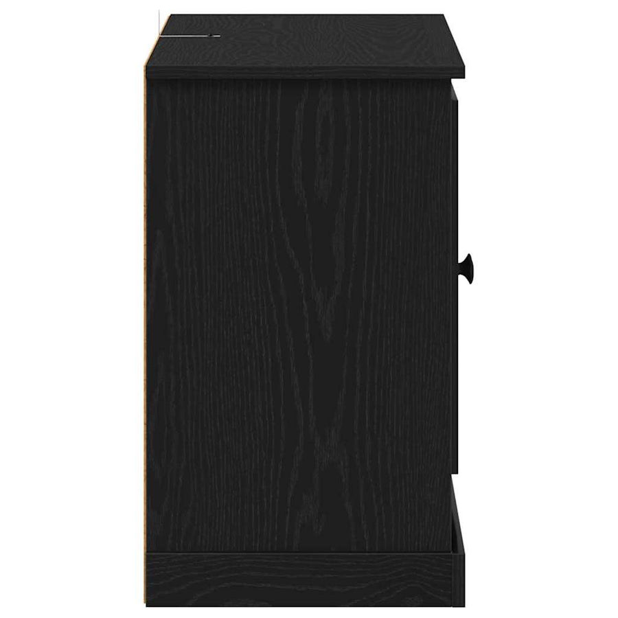 Dressoir Zwart Eiken 100 x 35,5 x 60 cm Bewerkt hout