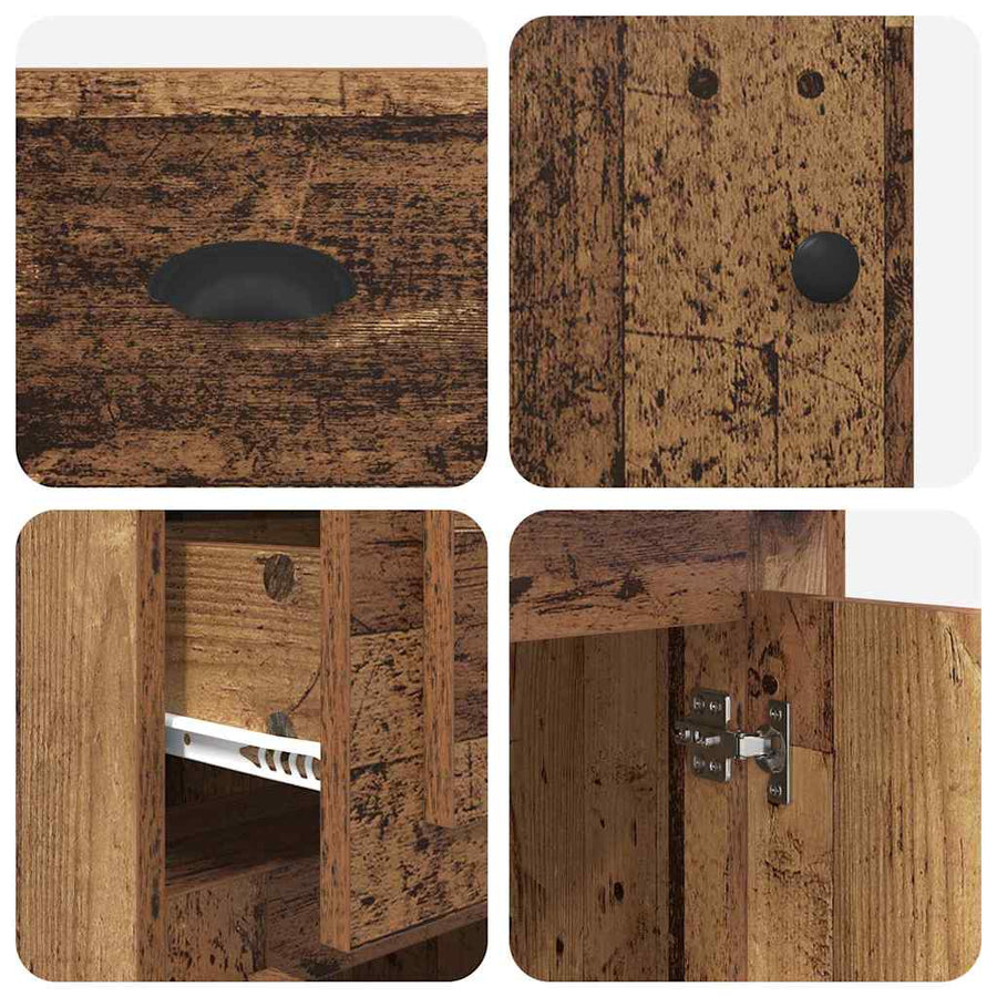 Bijzetkast Wandgemonteerd Oud hout 40 x 50 x 75 cm Bewerkt hout