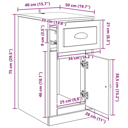 Bijzetkast Artisan Eiken 40 x 50 x 75 cm Bewerkt hout