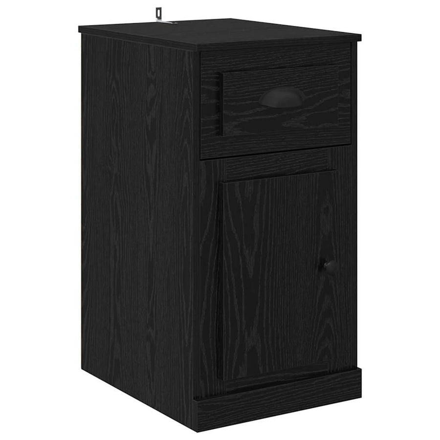Bijzetkast Zwart Eiken 40 x 50 x 75 cm Bewerkt hout