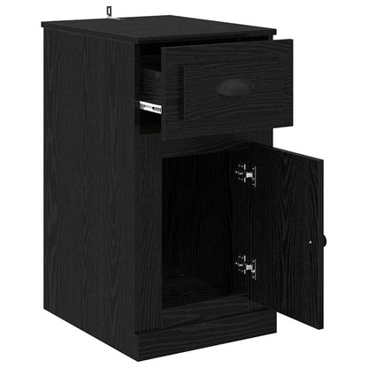 Bijzetkast Zwart Eiken 40 x 50 x 75 cm Bewerkt hout