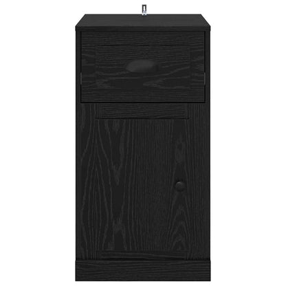 Bijzetkast Zwart Eiken 40 x 50 x 75 cm Bewerkt hout