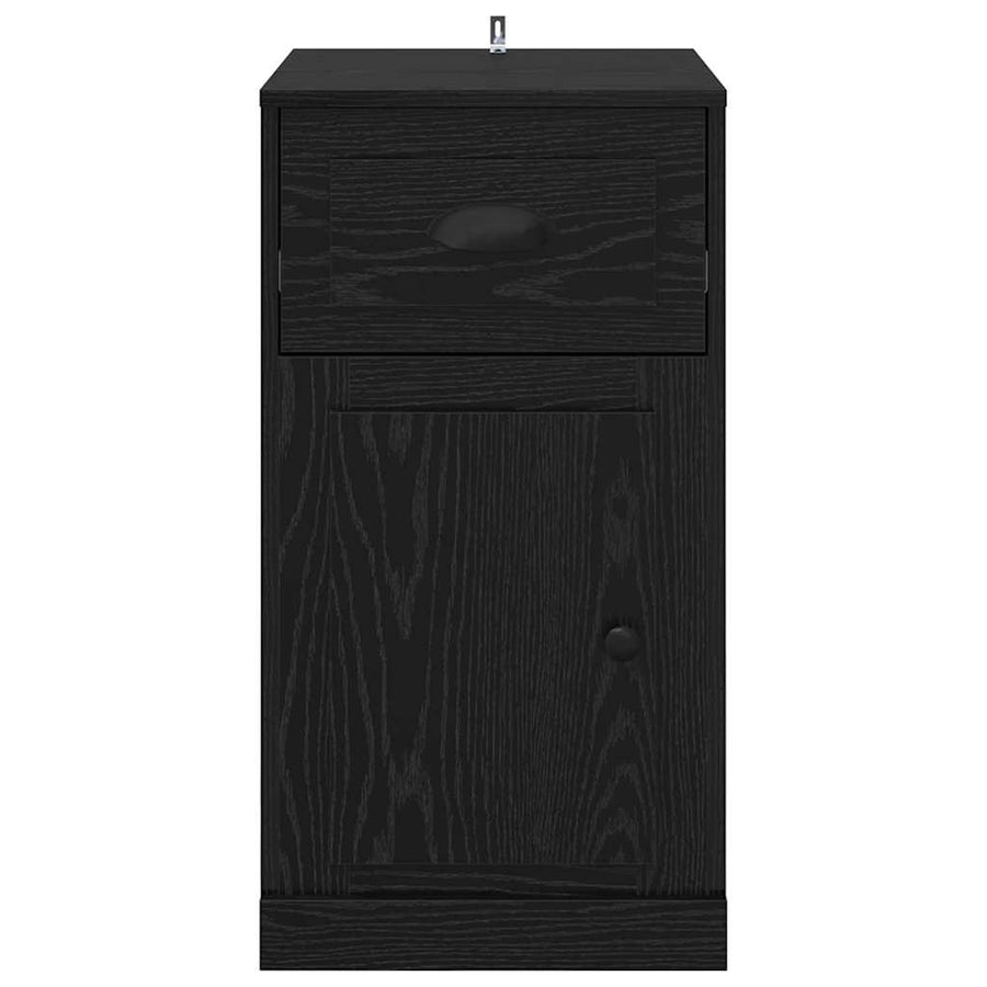Bijzetkast Zwart Eiken 40 x 50 x 75 cm Bewerkt hout