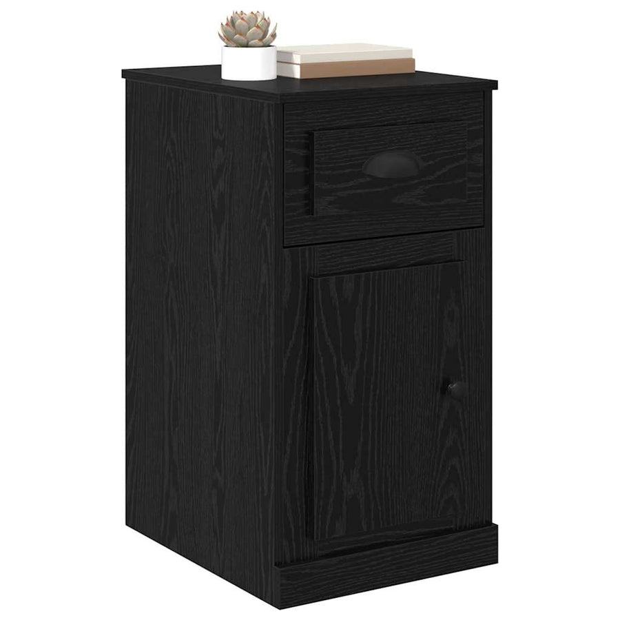 Bijzetkast Zwart Eiken 40 x 50 x 75 cm Bewerkt hout