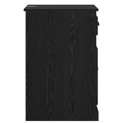 Bijzetkast Zwart Eiken 40 x 50 x 75 cm Bewerkt hout