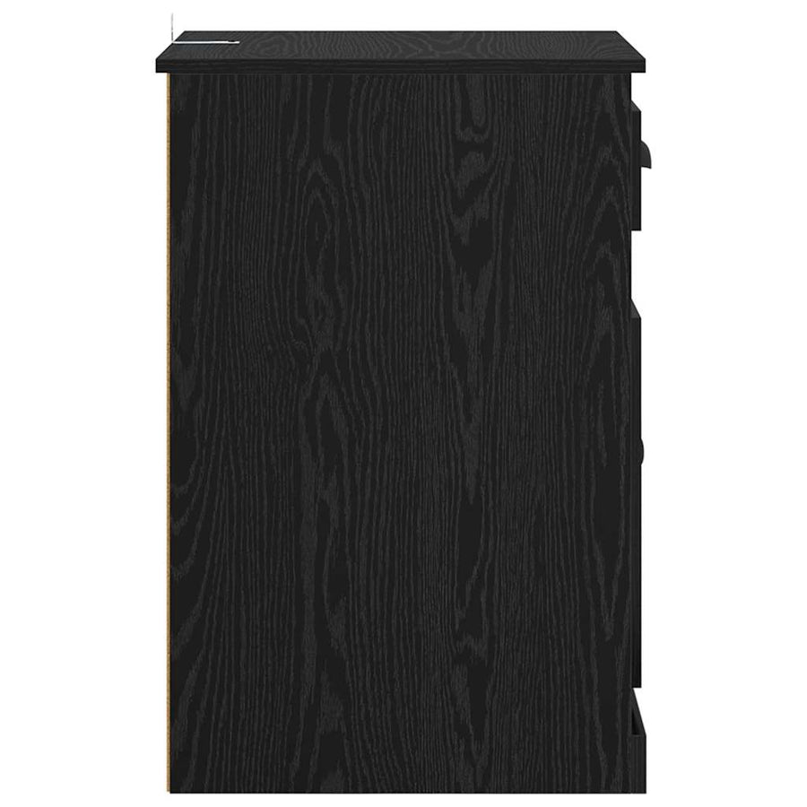 Bijzetkast Zwart Eiken 40 x 50 x 75 cm Bewerkt hout