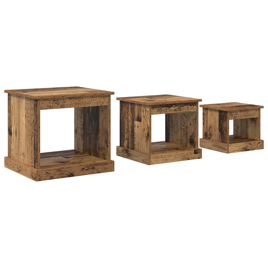 Salontafel 3 pcs Oud Hout Bewerkt hout