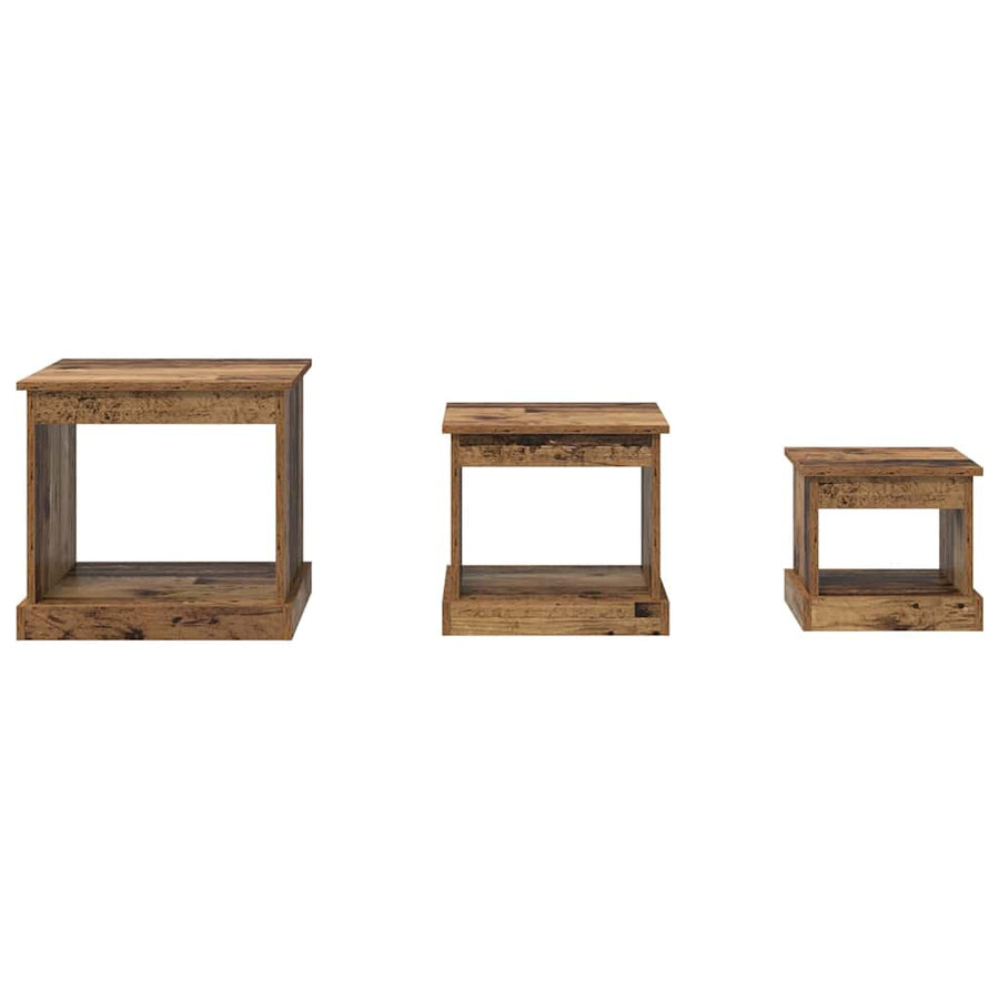 Salontafel 3 pcs Oud Hout Bewerkt hout